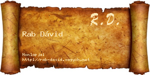 Rab Dávid névjegykártya